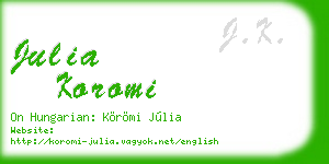 julia koromi business card